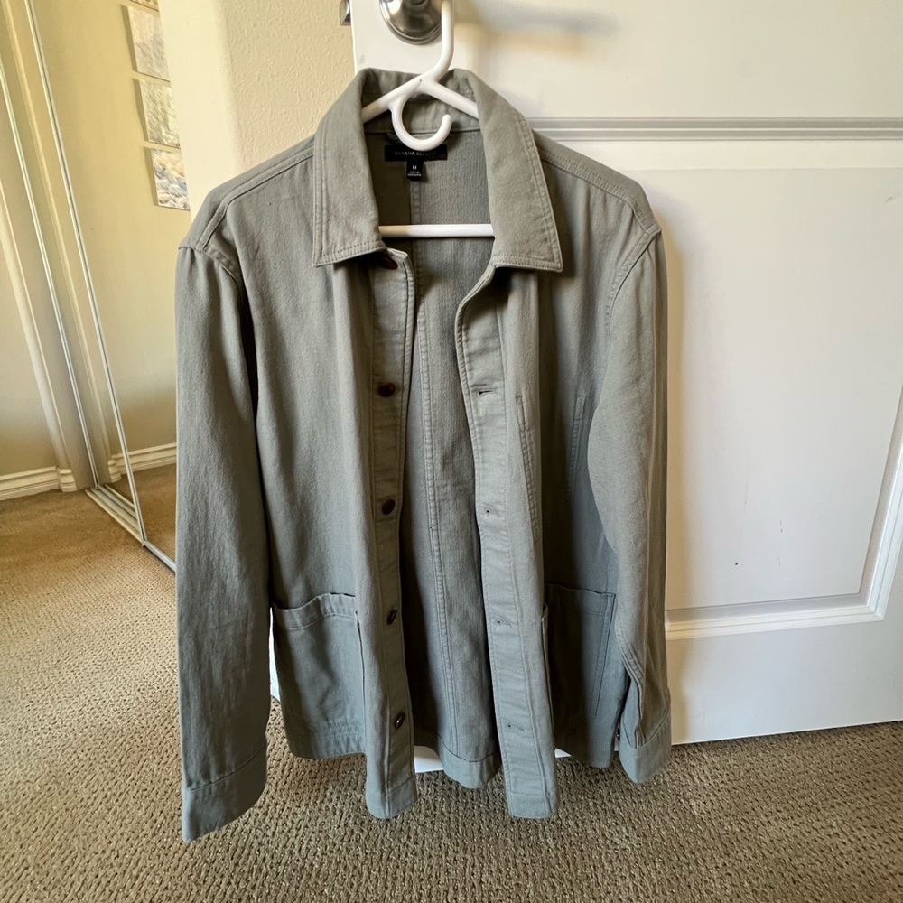 Banana republic shirt jacket sage color